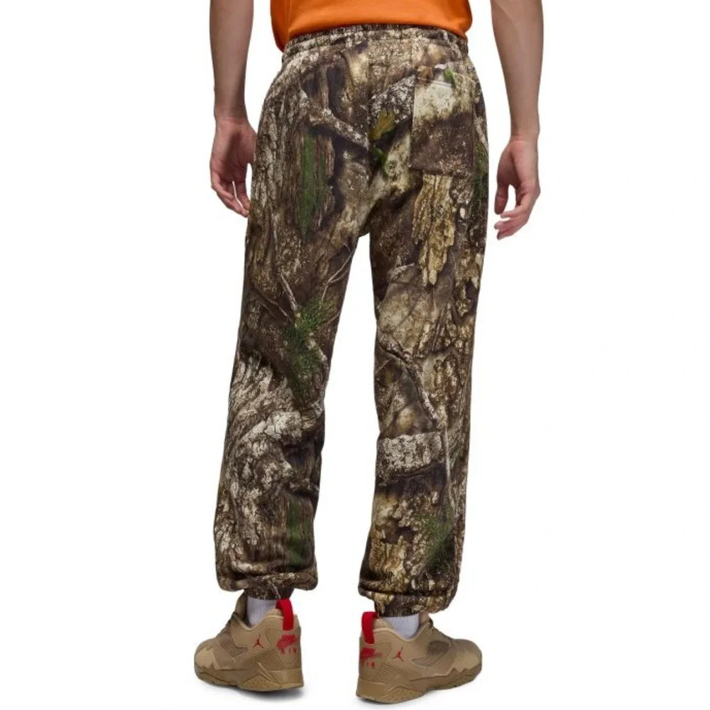 New JORDAN Large BROOKLYN FLEECE REALTREE PANTS Men Olive/Sail HV1862-222